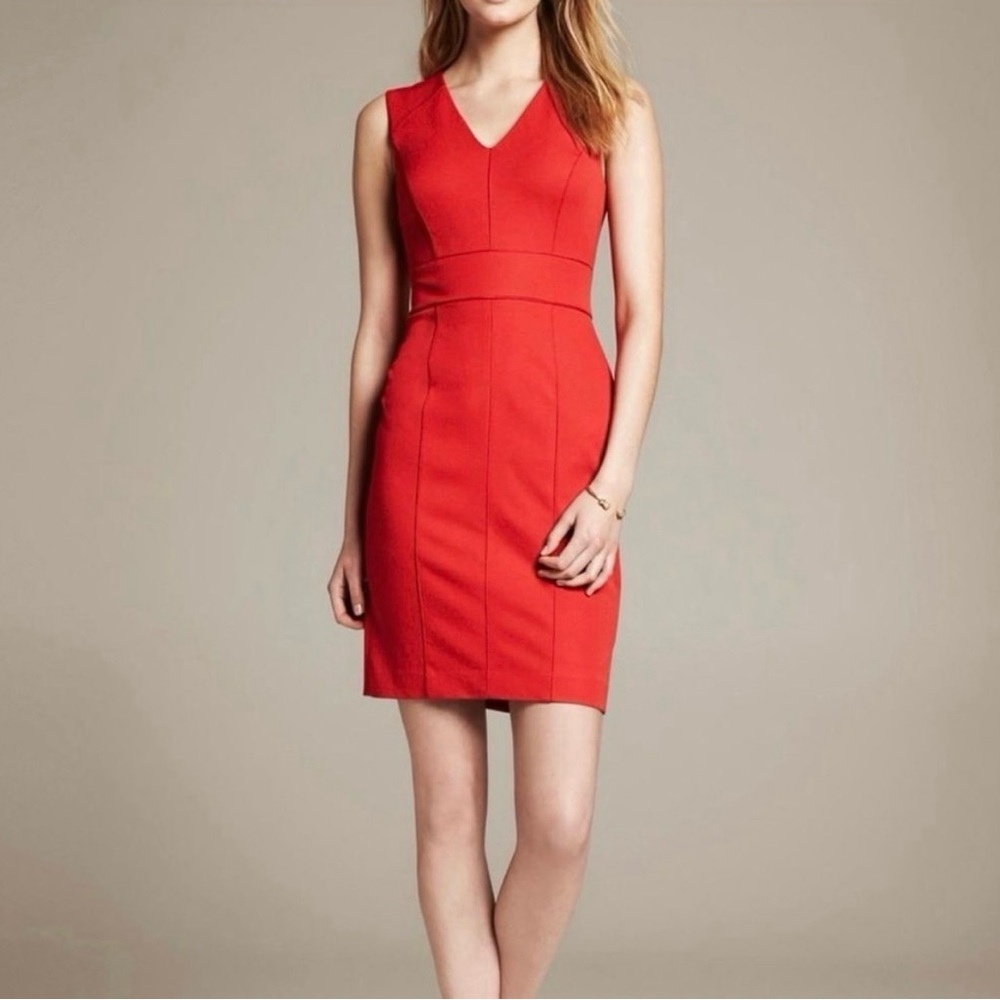 EUC Banana Republic Sloan Red Sleeveless Dress size 6
